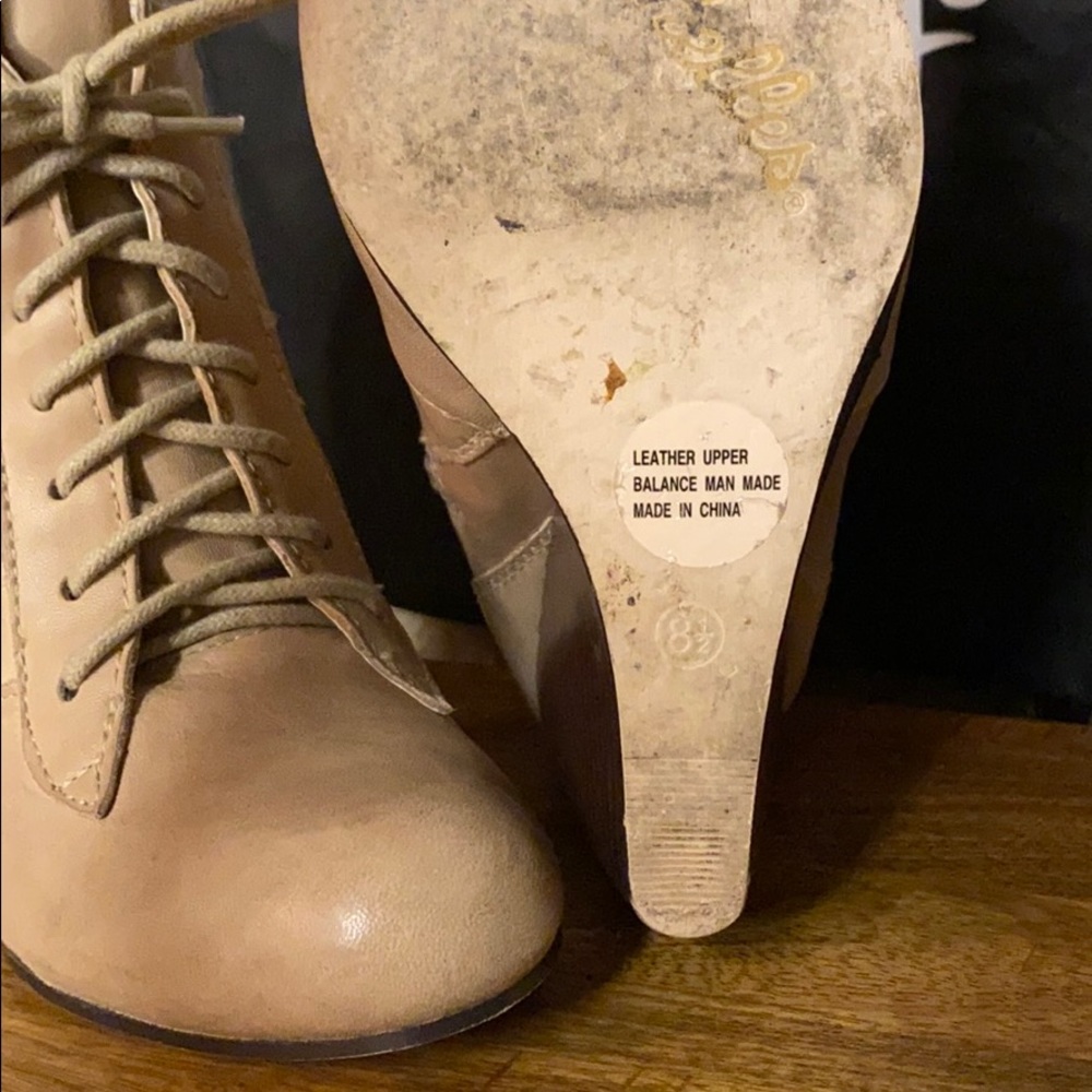 “Seychelles” Taupe Leather Wildlife Bootie - Picture 4 of 7